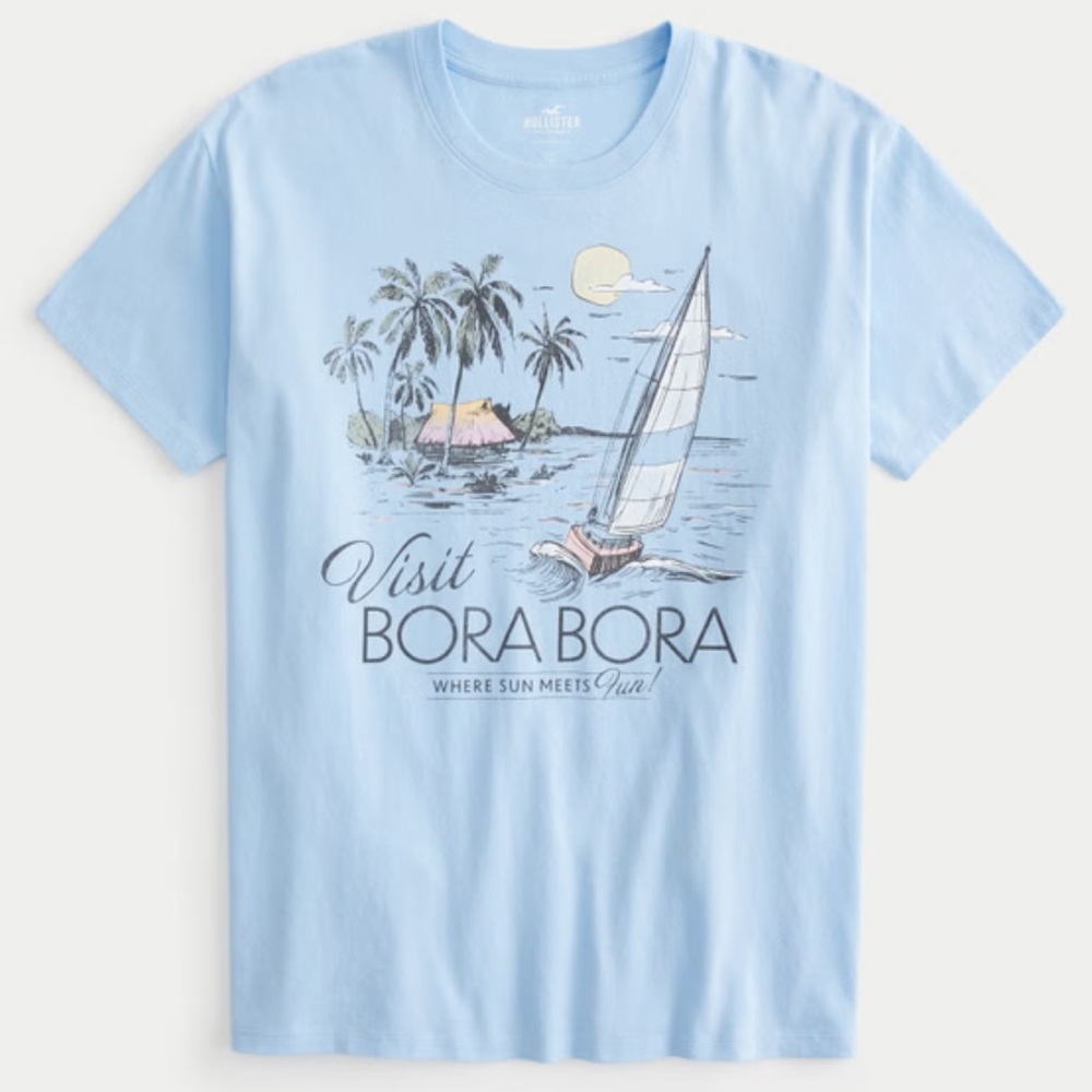 Hollister Bora Bora Graphic T-Shirt Tee New NWT